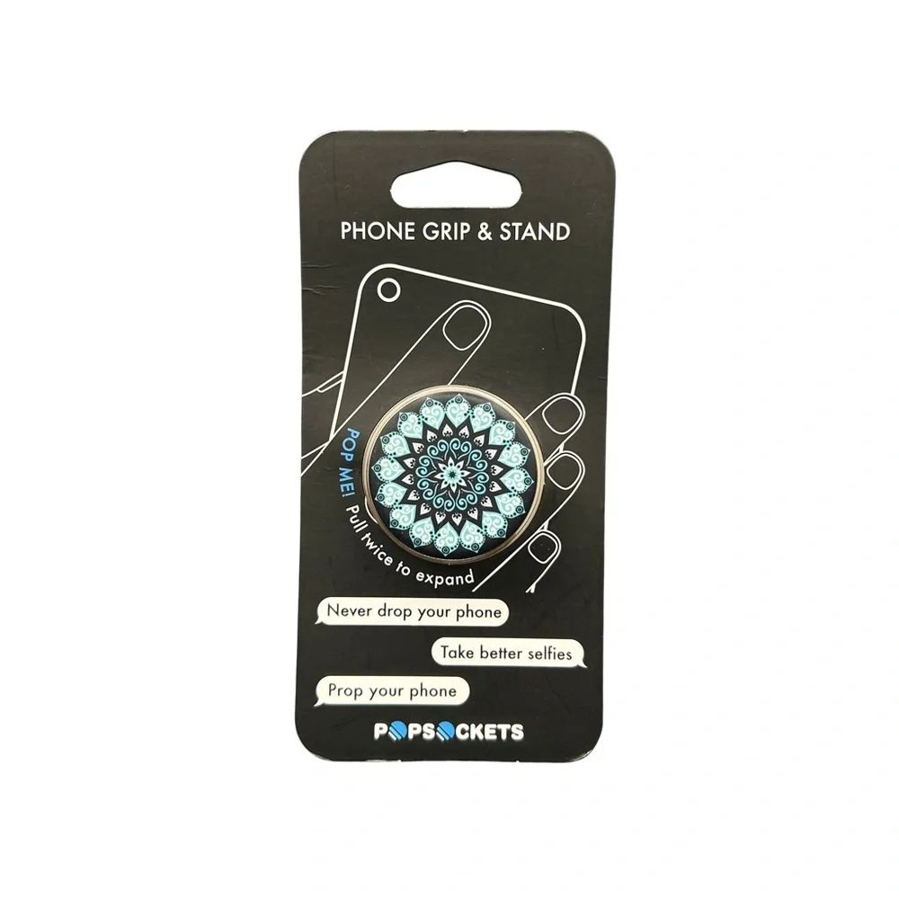 NWT PopSocket Black and Blue Mandala Phone Grip & Stand